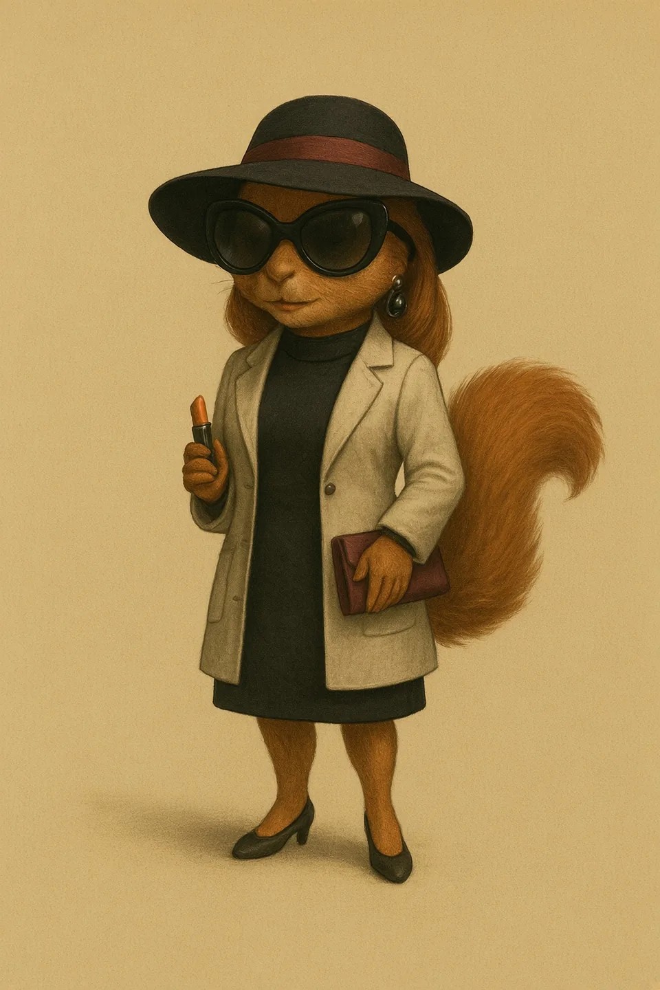 Bluff Spice, master of disguise, in a wide-brimmed hat and trench coat.
